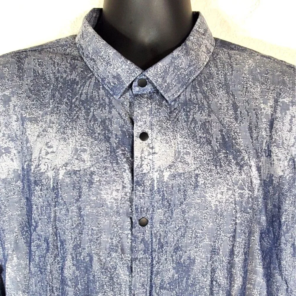 Calvin Klein Men's Slim-Fit Jacquard Shirt XXL Dusty Blue - Picture 5 of 13